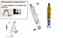 Hauptständer, Schlösser, Stoßdämpfer