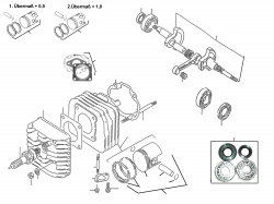 CYLINDER, PISTON, CRANKSHAFT