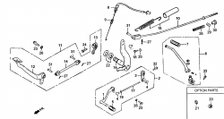 BRAKE PEDAL, CHANGE PEDAL, KICK STARTER