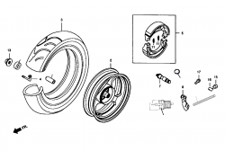 REAR WHEEL, REAR BRAKE