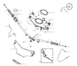 HANDLE BAR, LEVER, GRIP, CABLES, MIRRORS