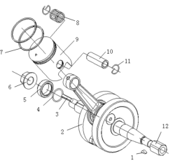 CRANKSHAFT, PISTON