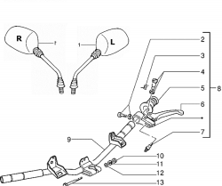 MIRROR, LH GRIP: RR DRUM BRAKE