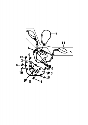 Lenkerverkleidung / Spiegel