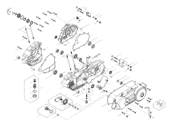 Motorgehäuse, Kickstarter, Ölsieb, Ritzel