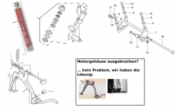 Ständer, Lenkkopflager. Motoraufhängung