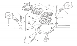 HANDLE BAR, MIRRORS, SPEEDOMETER CABLE