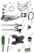 SHOCK ABSORBER, MUFFLER, AIR CLEANER ASSY