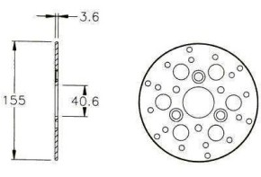 Bremsscheibe v. D 155mm Vamos/Peugeot SV50/Zenith