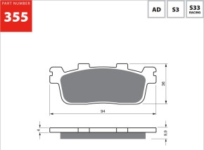 REAR BRAKE PADS GOLDFREN SEMI-METAL "AD"