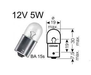 BULB 12V 5W BA15S